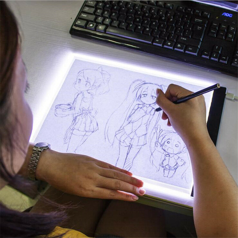 А4 USB Dimmable Led Drawing Copy Pad Tablet Алмазная доска для рисования Art Copy Pad Writing Sketching Tracing Светодио