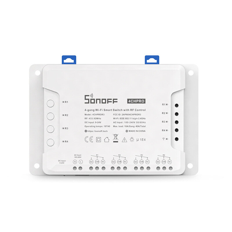 SONOFF 4CH PRO R3 AC100-240V 50/60Hz 10A 2200W 4 Gang WiFi DIY Интеллектуальный переключатель Самоблокирующаяся блокиров