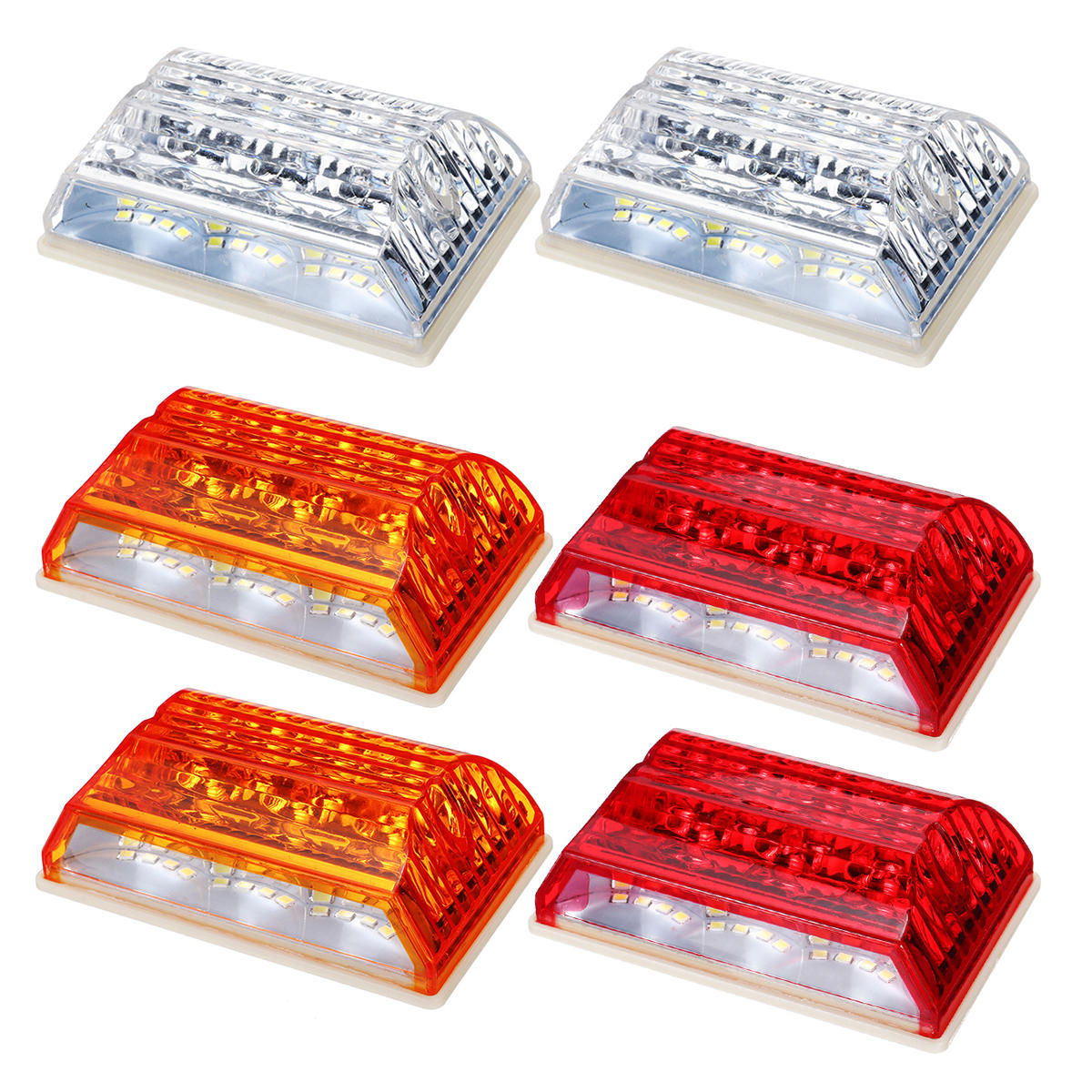 Car Lights  Banggood Светодиодные маркерные огни индикатора боковых поворотников 24V 6500K белые 2 шт. для грузовика, фургона, пикапа, прицеп