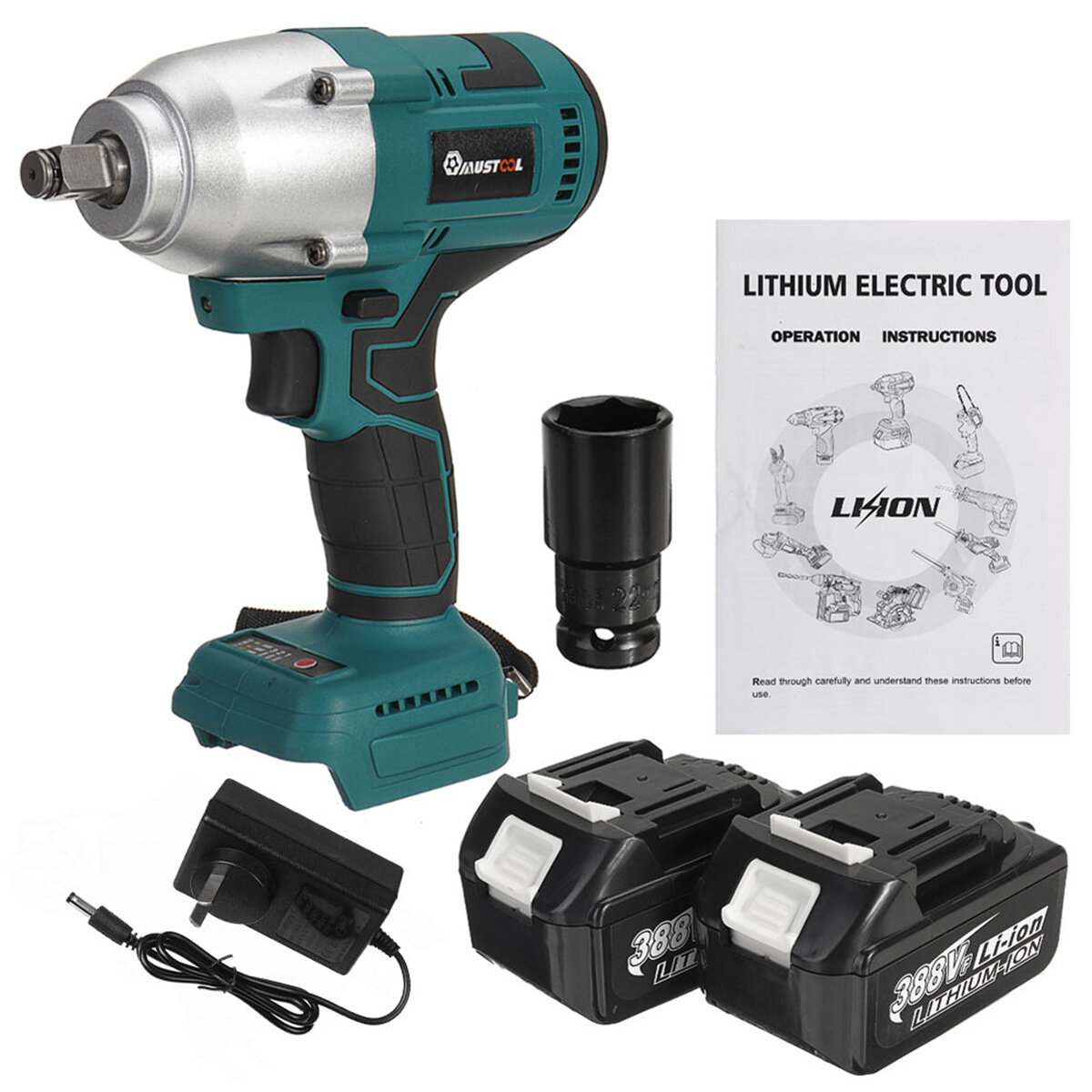 Power Tools 1600 Н.М Электрический удар Гаечный ключ Бесколлекторный Аккумулятор Авто Мощность шин Набор