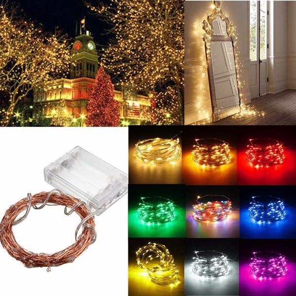 LED Strip 4м 40 LED медный провод фея свет шнура от батареи водонепроницаемые Рождество партия декор