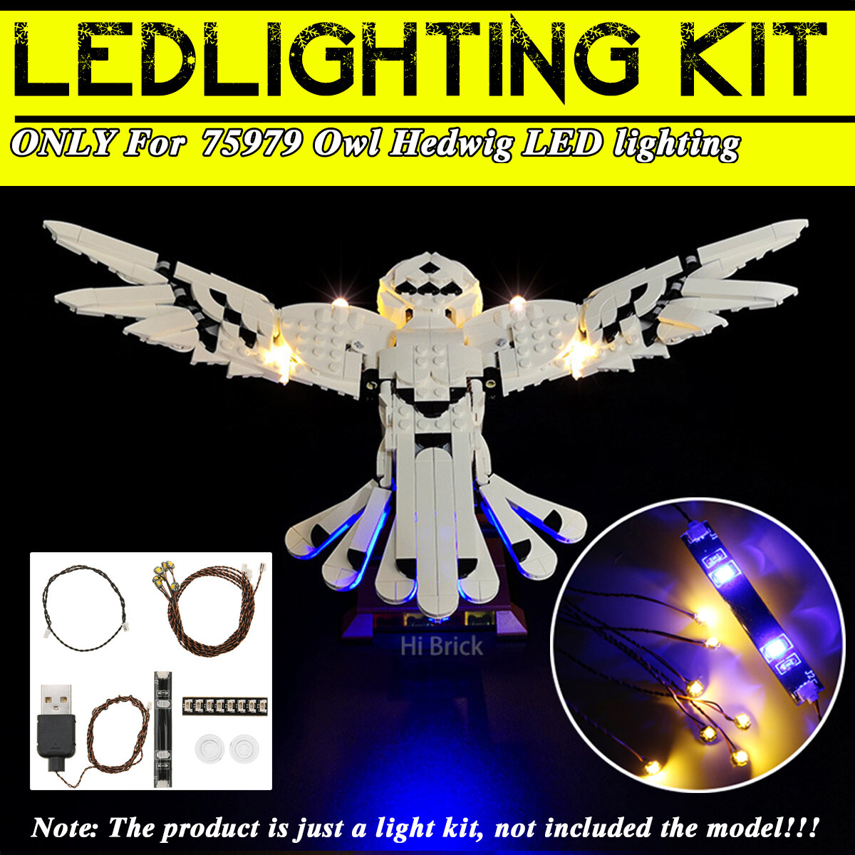 LED Strip  Banggood DIY Светодиодный Освещение Набор ТОЛЬКО для Lego 75979 Сова Блоки с питанием от USB Кирпичи