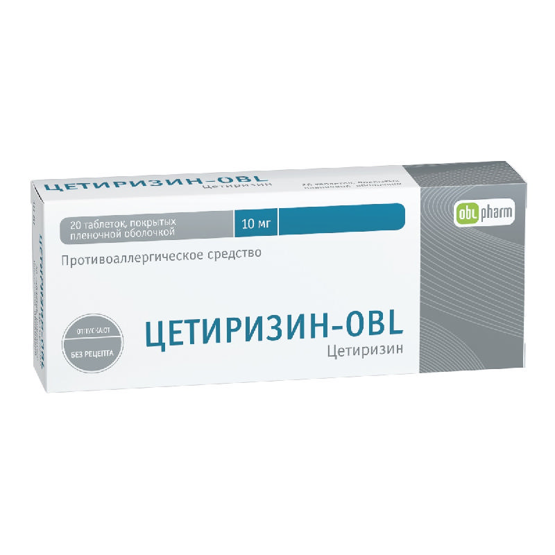   Асна ЦЕТИРИЗИН-OBL 10мг N20 таб. покрытые пленочной оболочкой Оболенское ФПО таблетки 10 мг 20 шт.