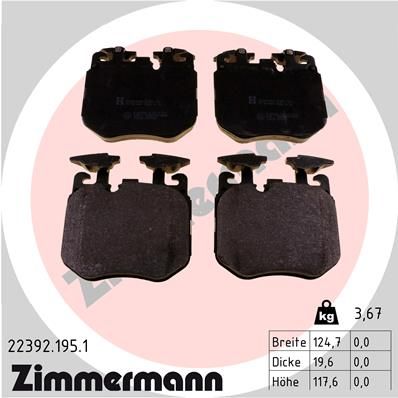 Колодки тормозные перед Zimmermann 22392.195.1