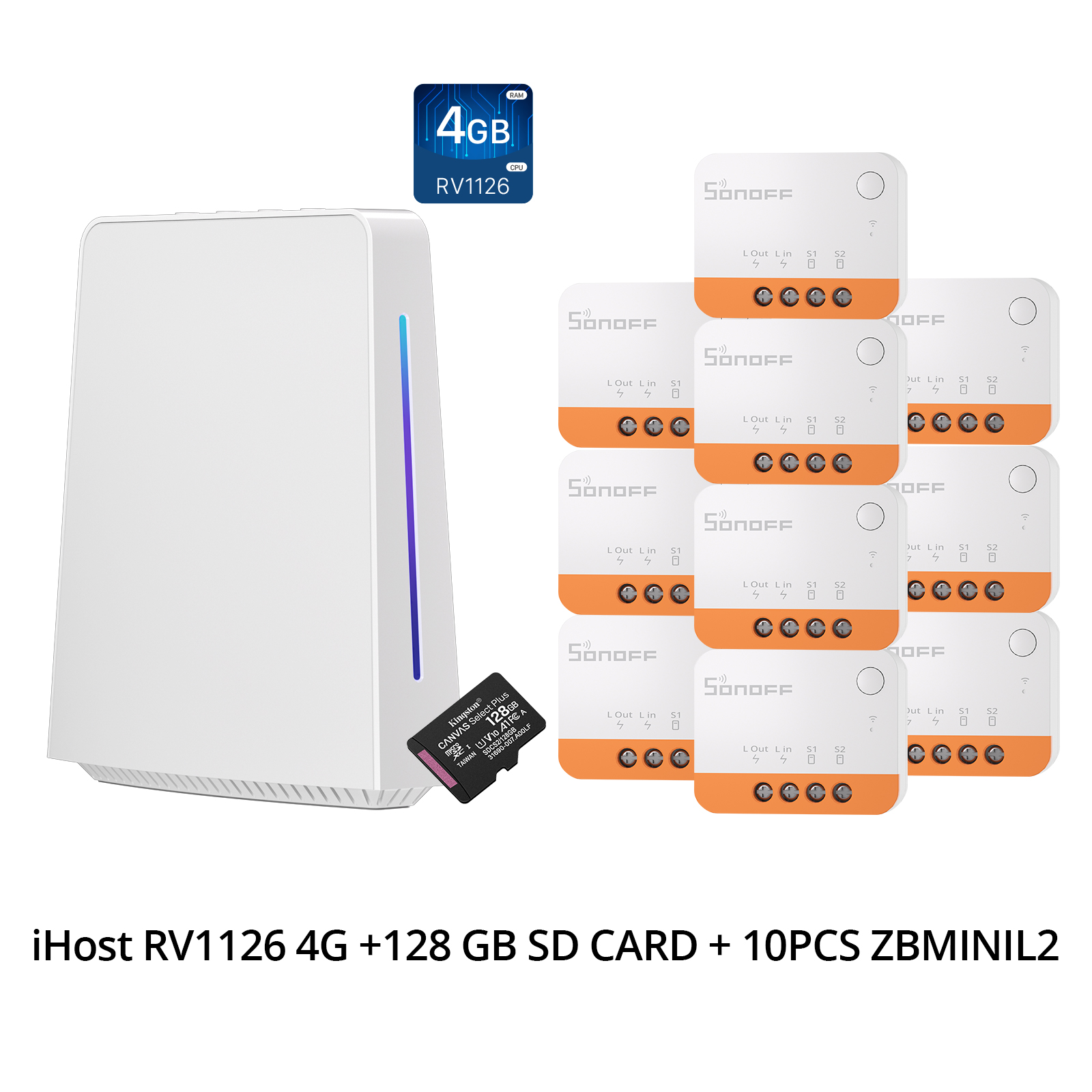 1 PCS iHost RV1126 4G +128 GB SD Card + 10PCS ZBMINIL2