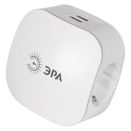 Сетевой разветвитель Эра SP-3e-USB-2A, белый [б0015243]
