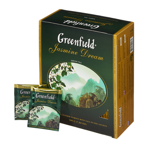 Чай Greenfield Jasmine Dream зеленый жасмин 100пак. карт/уп. (0586-09)