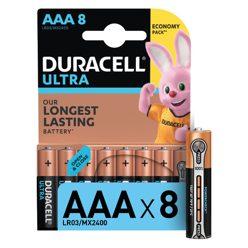 AAA Батарейка Duracell Ultra LR03-8BL MX2400, 8 шт.