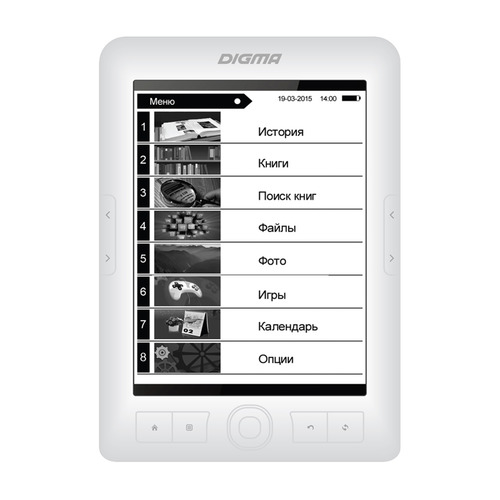 Электронные книги  Ситилинк Электронная книга Digma E63W, 6, белый