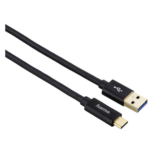 Кабель HAMA USB 3.1 Gen 2, USB Type-C (m) - USB (m), 1м, черный [00135715]