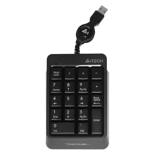 Числовой блок A4TECH Fstyler FK13, USB, без русского алфавита, серый [fk13 usb ( grey)]