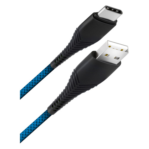   Ситилинк Кабель BORASCO Fishbone, USB Type-C (m) - USB (m), 1м, в оплетке, 3A, синий [38505]