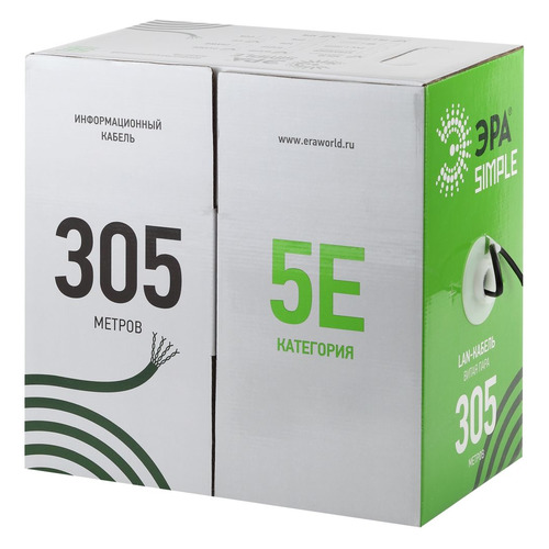 Кабель информационный Эра UL-4-PVC-A, кат.5е, 305м, серый [б0044434]