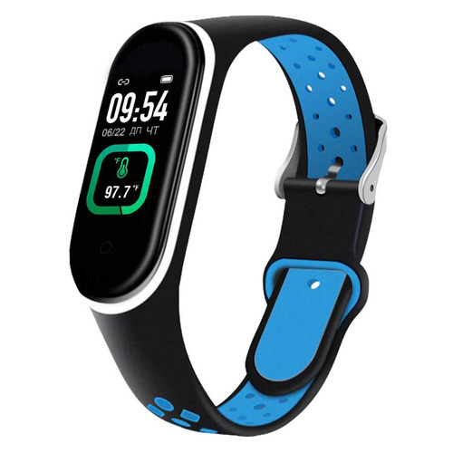 Фитнес-браслеты  Ситилинк Фитнес-трекер Smarterra FitMaster Ton, 0.96, черный / черный/синий [smft-t08]