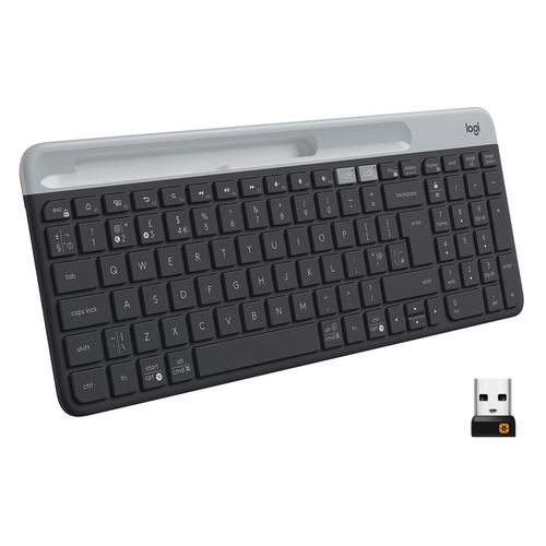 Клавиатура Logitech K580, USB, Bluetooth/Радиоканал, черный серый [920-009275]