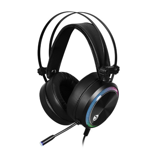 Гарнитура игровая SUNWIND SW-HS720G, для ПК и игровых консолей, мониторные, черный [1422112]