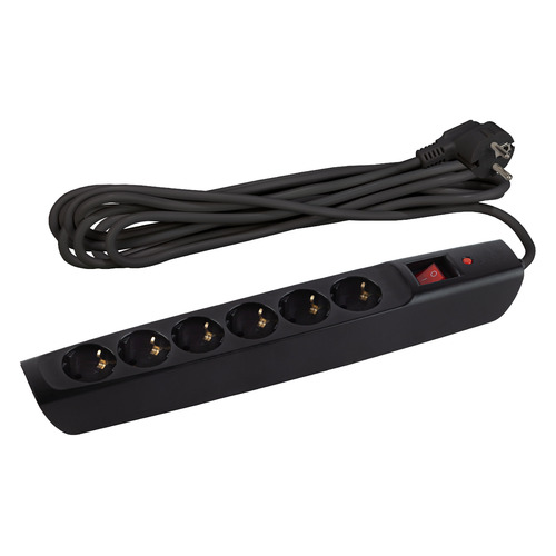 Сетевой фильтр Эра SFX-6es-4m-B, 4м, черный [б0044026]