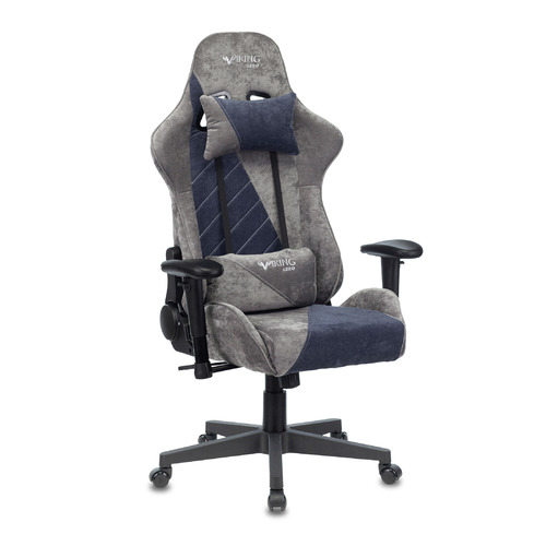 Кресло игровое ZOMBIE VIKING X, на колесиках, ткань, серый/темно-синий [viking x navy]