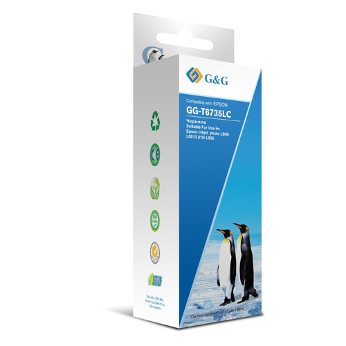 Чернила G&G GG-T6735LC, для Epson, 100мл, светло-голубой