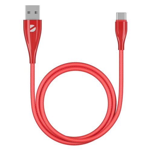   Ситилинк Кабель Deppa Ceramic, USB Type-C (m) - USB (m), 1м, в оплетке, 2A, красный [72290]