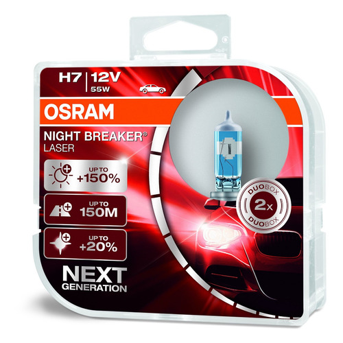 Лампа автомобильная галогенная Osram 64210NL-HCB, H7, 12В, 55Вт, 2шт