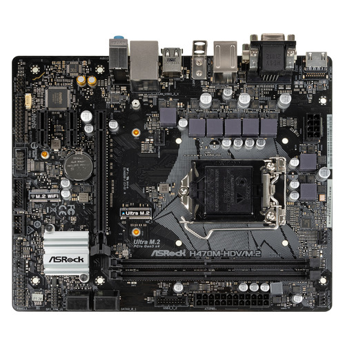 Материнская плата ASROCK H470M-HDV/M.2, LGA 1200, Intel H470, mATX, Ret