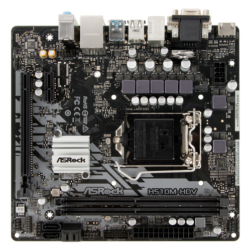 Материнская плата ASROCK H510M-HDV, LGA 1200, Intel H510, mATX, Ret