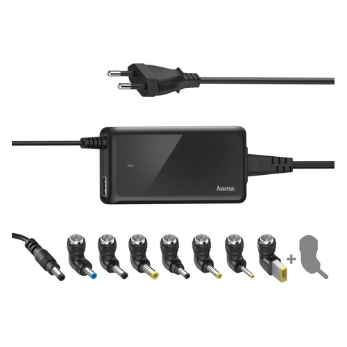 Адаптер питания HAMA H-200000 Slim & Light, 19 В, 3.42A, 65Вт, черный [00200000]