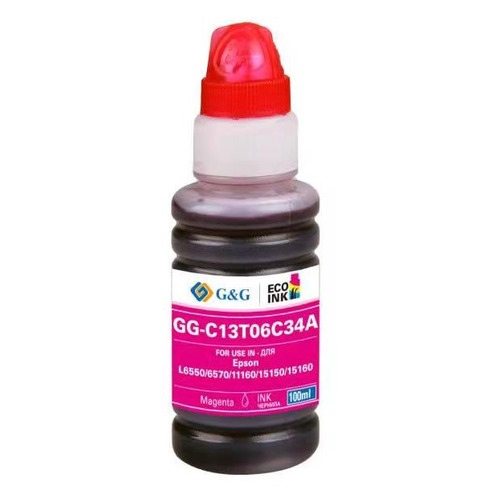 Чернила G&G GG-C13T06C34A №112, для Epson, 100мл, пурпурный