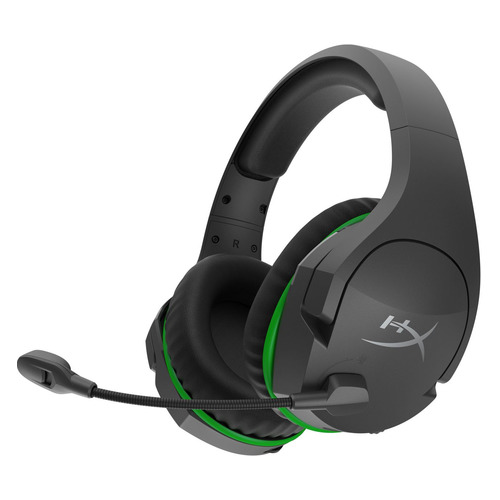 Гарнитура игровая HYPERX Core Xbox, для ПК и игровых консолей, накладные, радио, черный / зеленый [hhss1c-dg-gy/g]