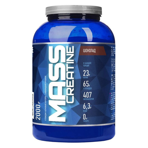 Гейнер RLINE Mass+Creatine, 1, порошок, 2кг, шоколад