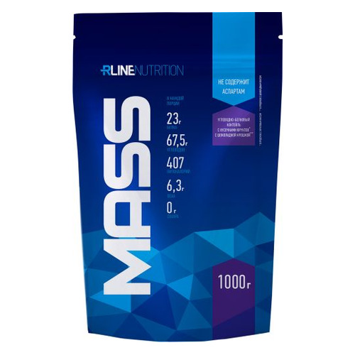  Гейнер RLINE Mass, 1, порошок, 1кг, малина