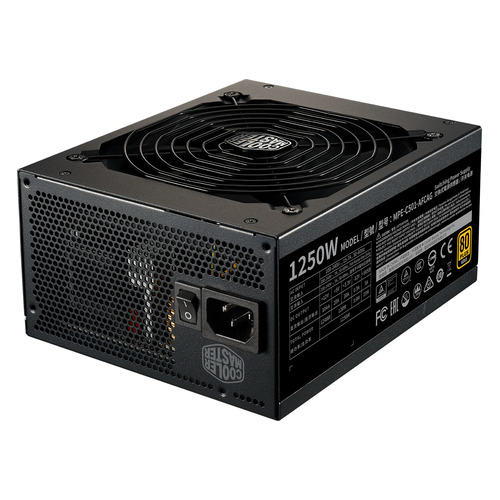 Блок питания Cooler Master MWE Gold V2, 1250Вт, 140мм, черный, retail [mpe-c501-afcag]