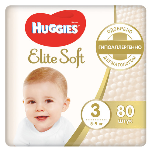 Подгузники и трусики Huggies подгузники Elite Soft, 5-9 кг, 80 шт.