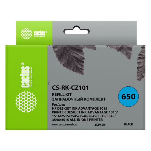 Заправочный набор Cactus CS-RK-CZ101, для HP, 30мл, черный