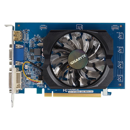  Видеокарта GIGABYTE NVIDIA GeForce GT 730, GV-N730D3-2GI, 2ГБ, DDR3, Ret