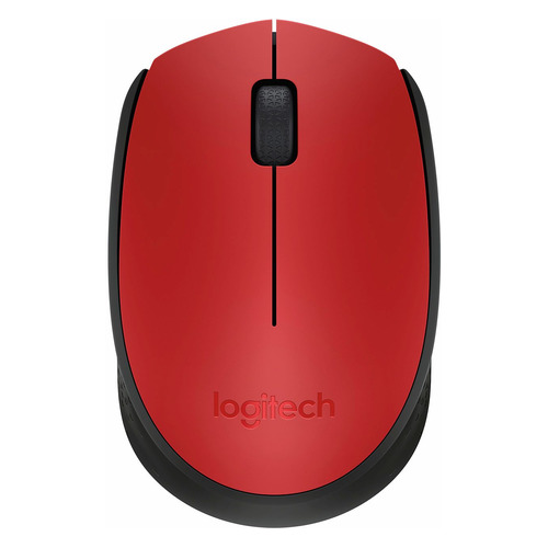   Ситилинк Мышь Logitech M171, оптическая, беспроводная, USB, красный и черный [910-004641]