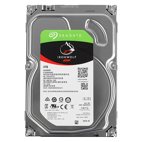 Жесткие диски  Ситилинк Жесткий диск Seagate Ironwolf ST4000VN008, 4ТБ, HDD, SATA III, 3.5