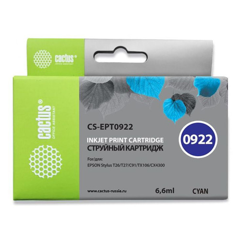 Картридж Cactus CS-EPT0922, голубой / CS-EPT0922