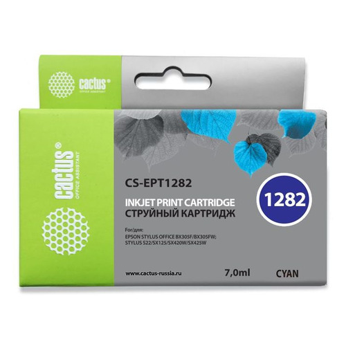 Картридж Cactus CS-EPT1282, голубой / CS-EPT1282