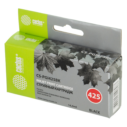 Картридж Cactus CS-PGI425BK, черный пигментный / CS-PGI425BK