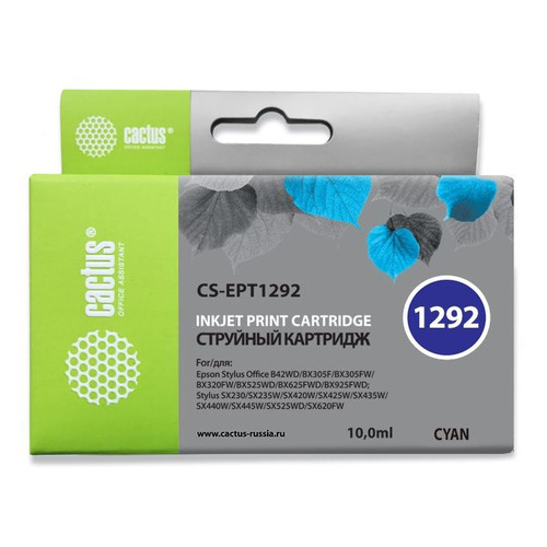 Картридж Cactus CS-EPT1292, голубой / CS-EPT1292