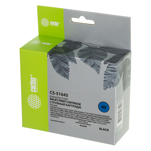 Картридж Cactus CS-51645, №45, черный / CS-51645