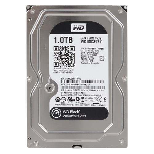 Жесткие диски Жесткий диск WD Black WD1003FZEX, 1ТБ, HDD, SATA III, 3.5