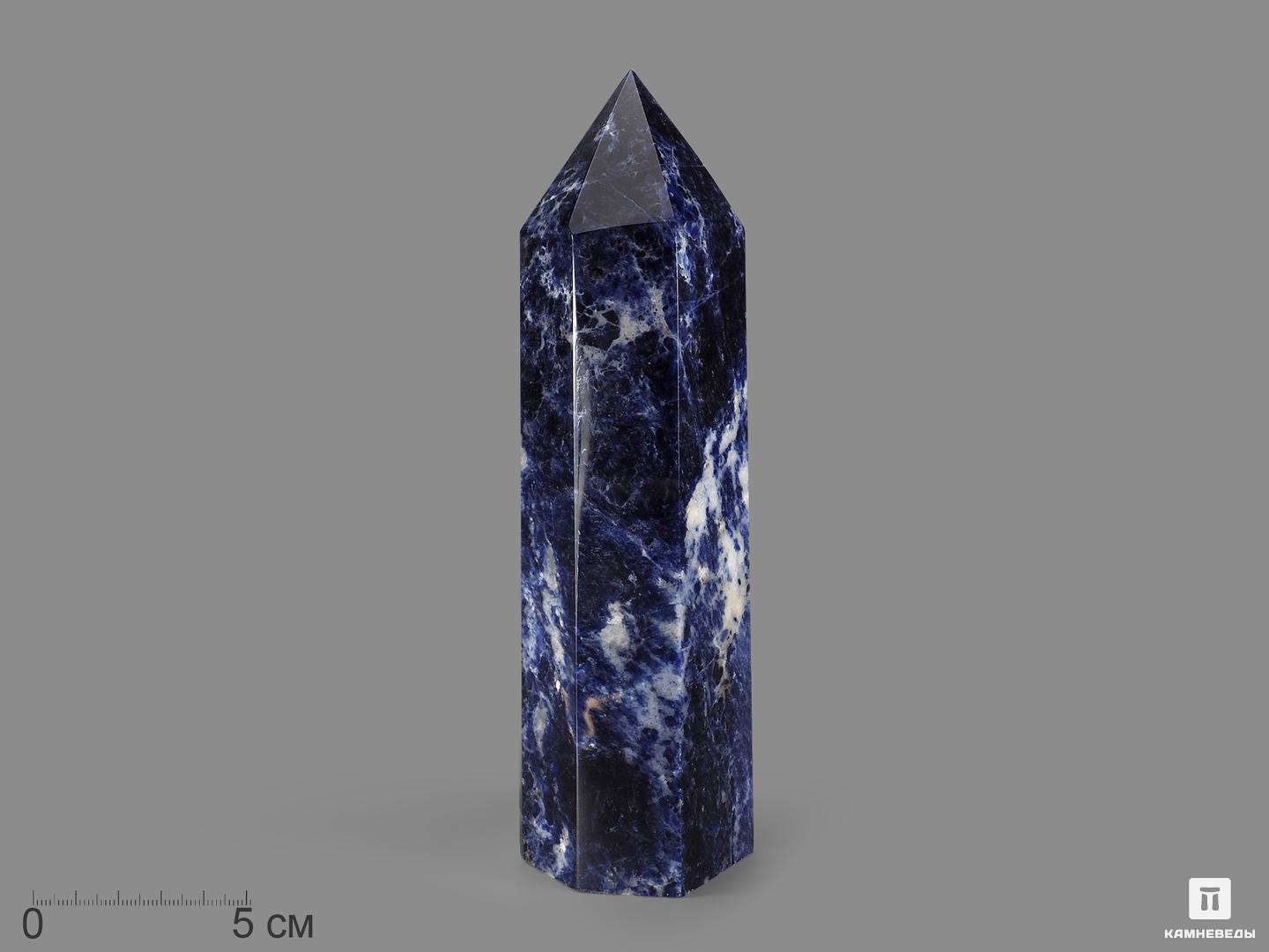 Содалит в форме кристалла, 18,5х4,8х4,6 см