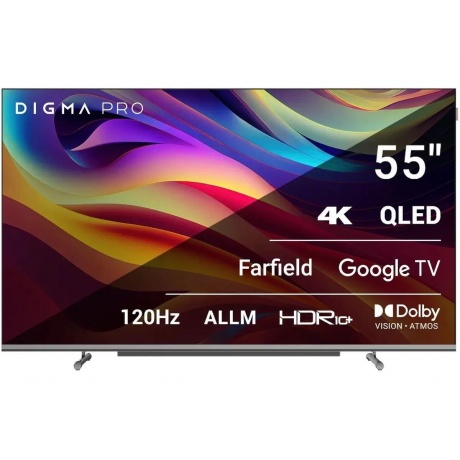  Телевизор Digma Pro  QLED 55L Google TV Frameless черный/серебристый