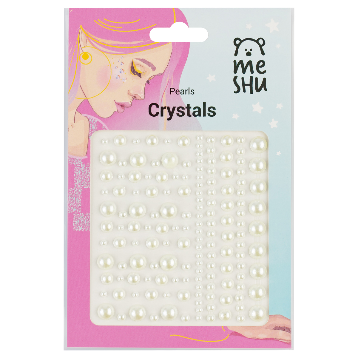 Наклейки-стразы MESHU Pearls, 16*10,5 см