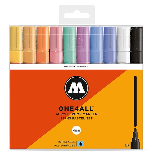 Набор маркеров Molotow ONE4ALL 227HS Pastel-Set 4 мм, 10 шт