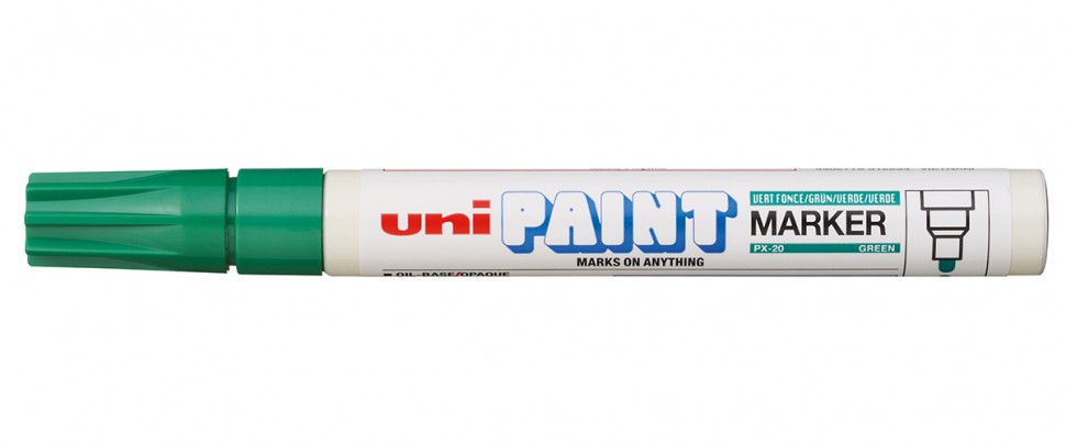 Маркер-краска Uni Paint PX-20, 2,2-2,8 мм, алюминиевый корпус, зеленый