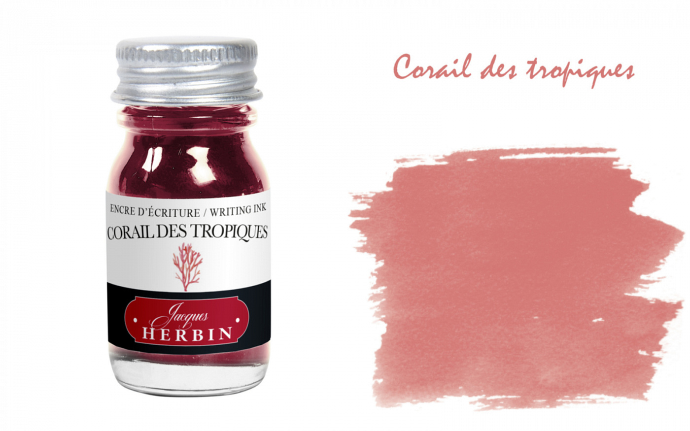 Чернила в банке Herbin, 10 мл, Corail des tropiques, Коралловый